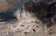 Paul Huet Breakers at Granville (mk09) oil painting on canvas